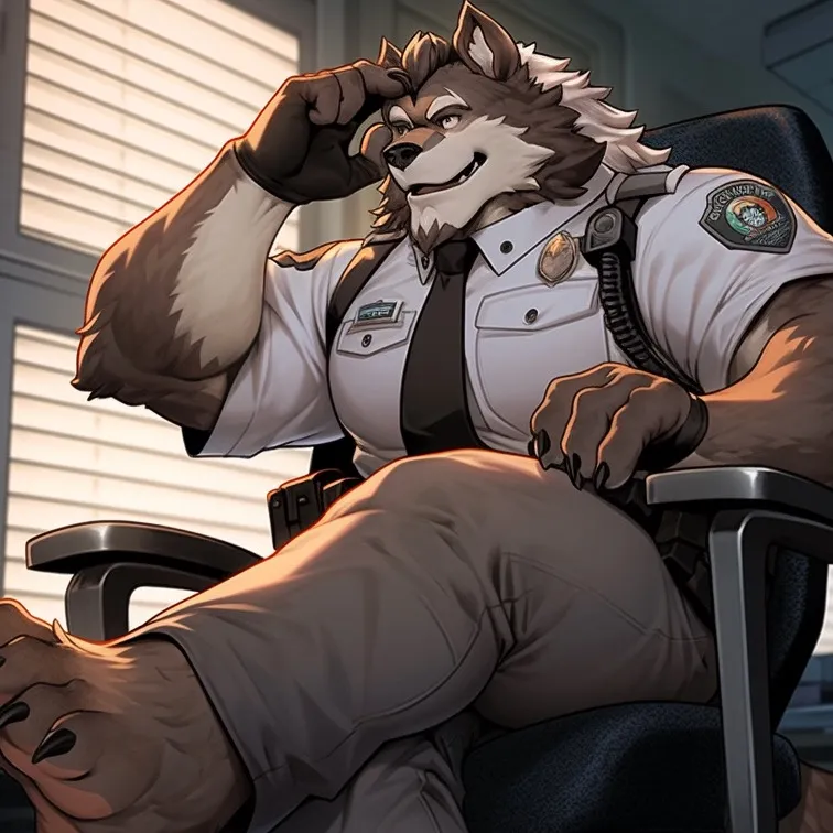 chat with ai character: Wolf chief cop￼