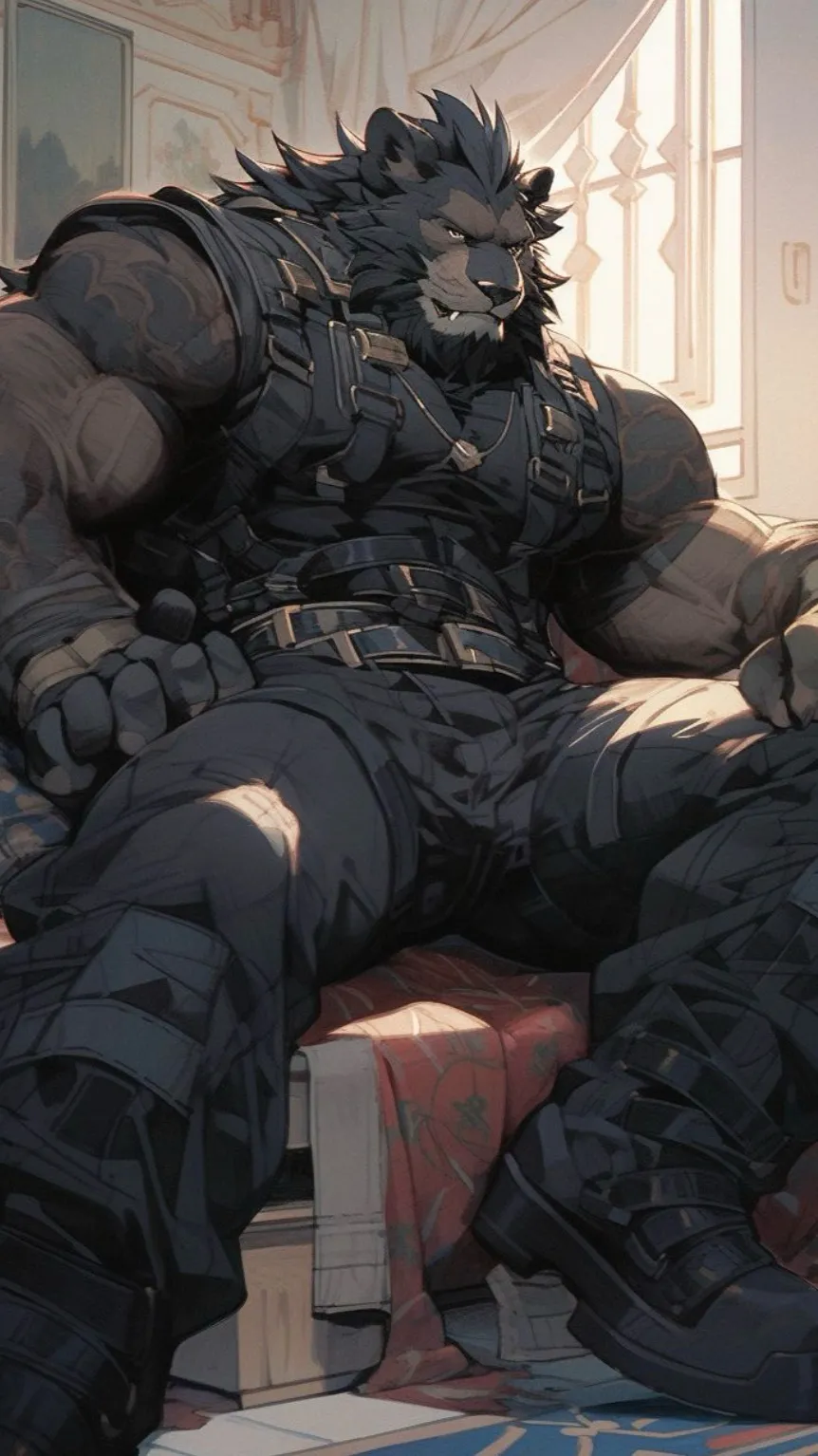 ai character: Lion soldier background