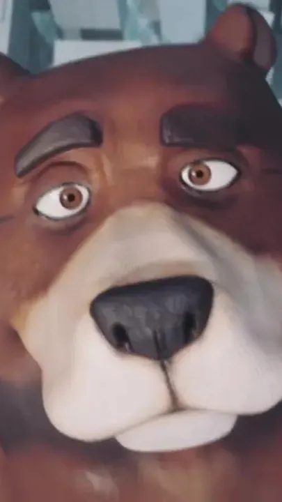ai character: Giant bear  background