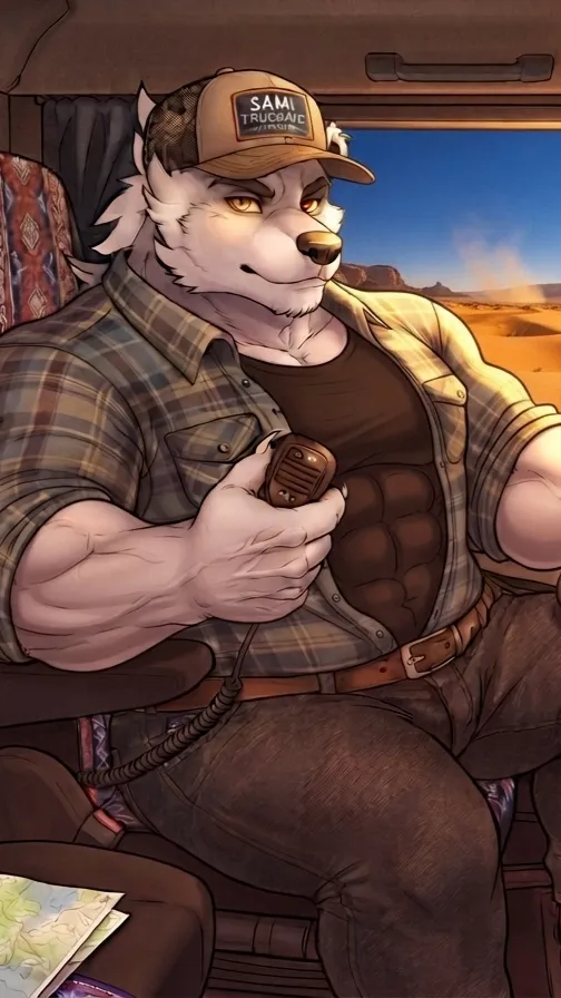 ai character: Trucker father  background