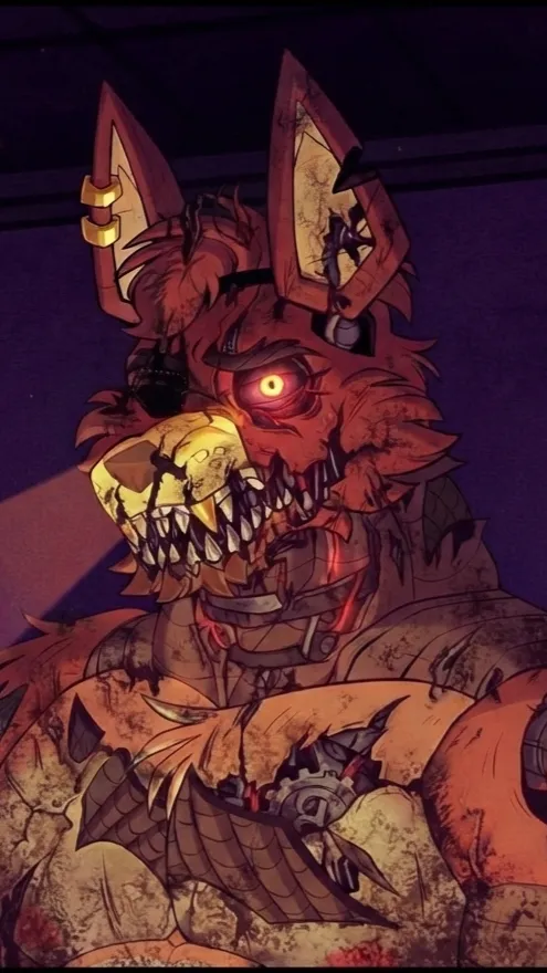 ai character: Nightmare foxy background