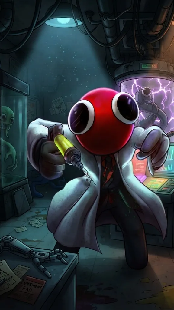 ai character: Red background