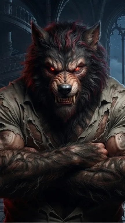 ai character: Hungry werewolf  background