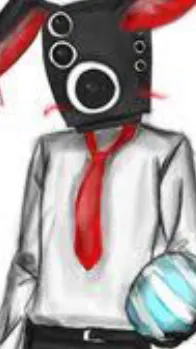 ai character: Large speakerman  background