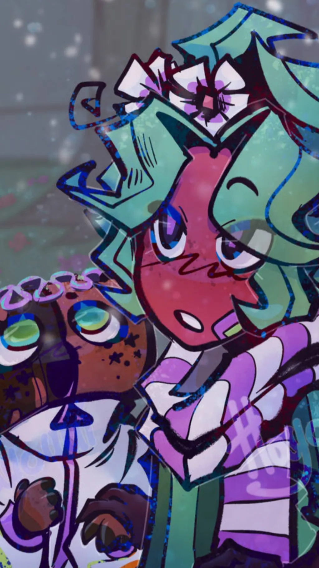 ai character: Fruitcake background
