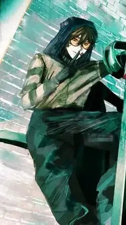 ai character: 🧇ticci Toby 🧇 background