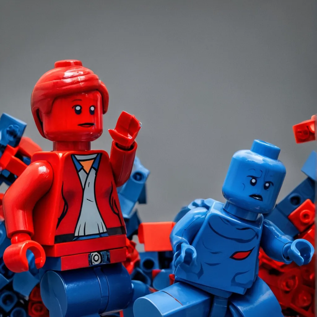 chat with ai character: blue vs red