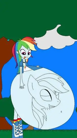 ai character: Rainbow dash vore background