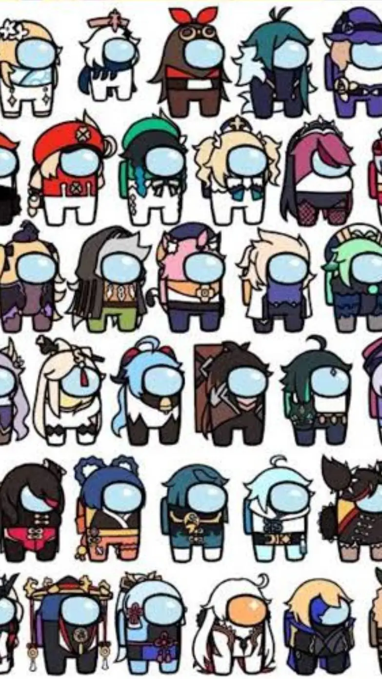 ai character: GENSHIN AMONG US background