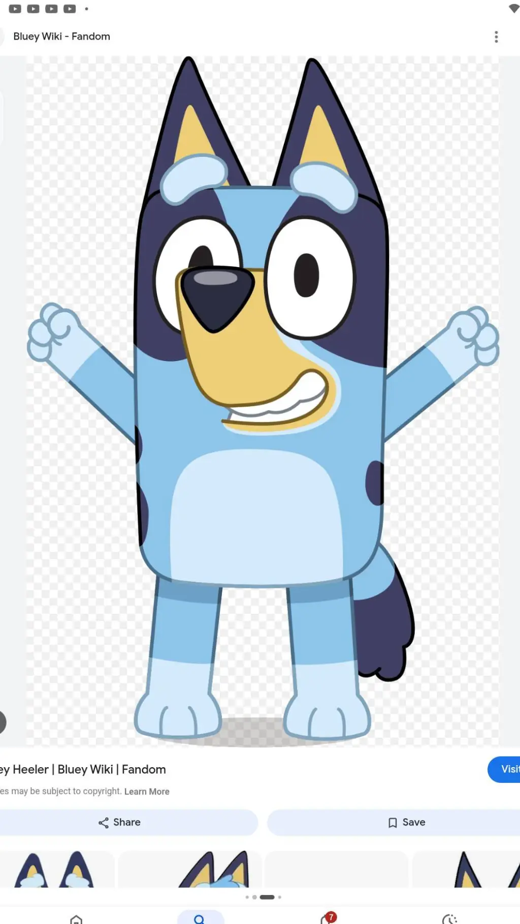 ai character: bluey heeler  background