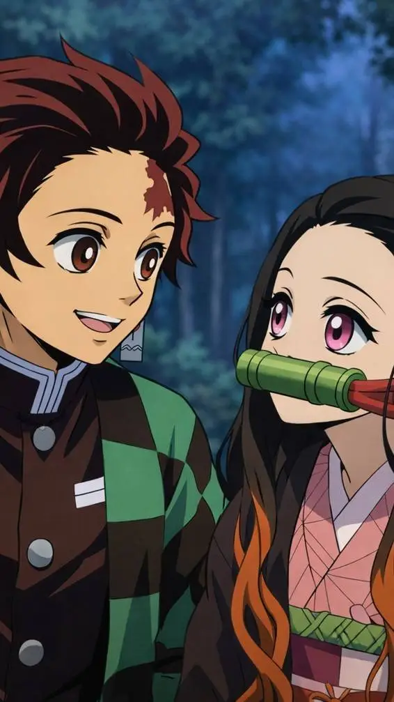 ai character: tanjiro nezuko background