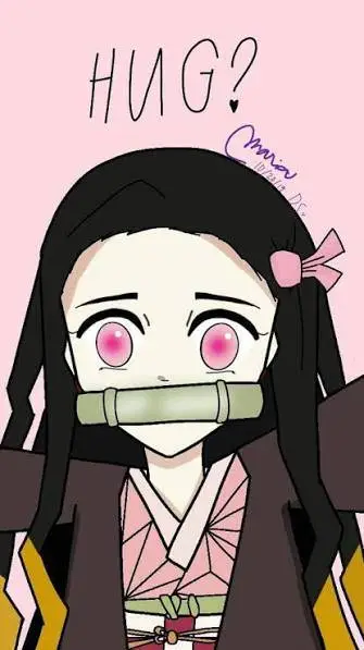 ai character: Nezuko wants a hug background