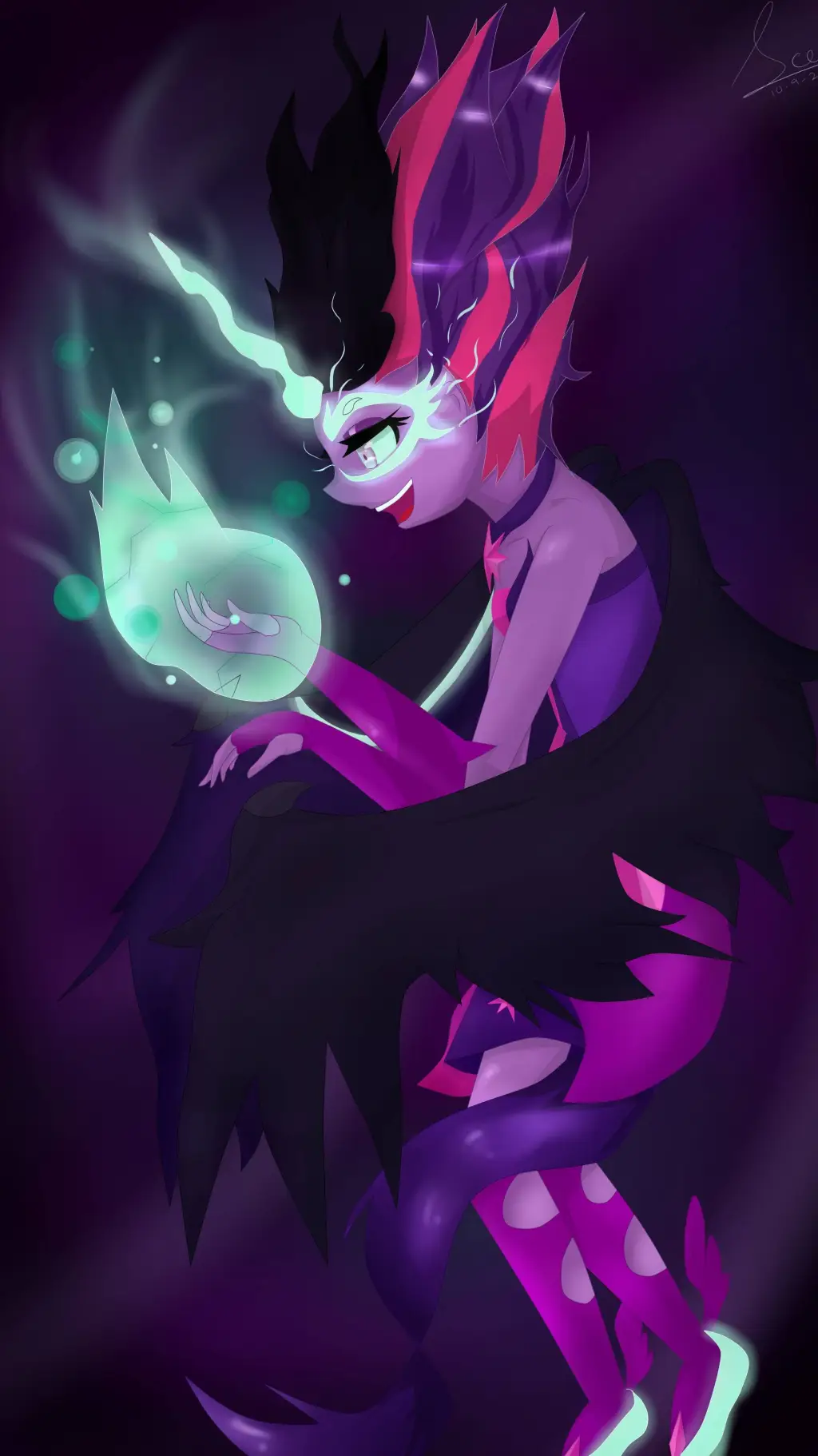 ai character: Midnight Sparkle background