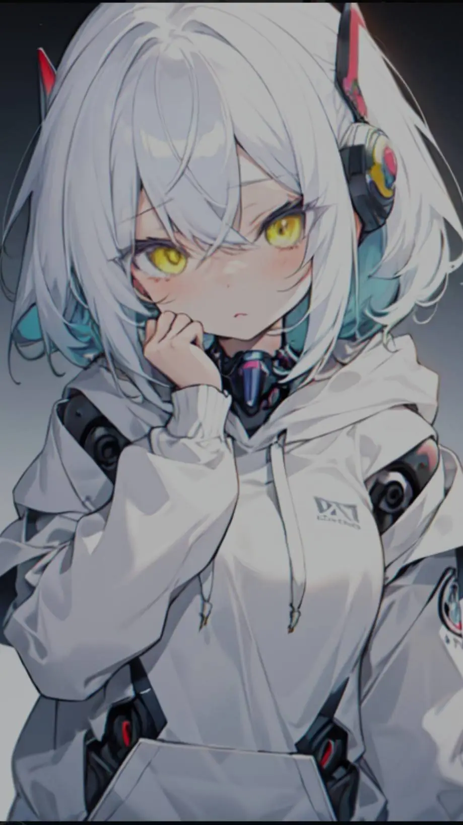 ai character: sarah but robot background