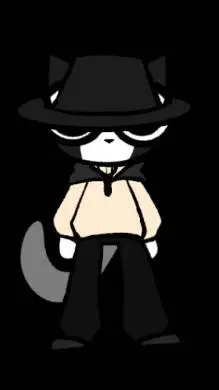 ai character: black kitty cat background