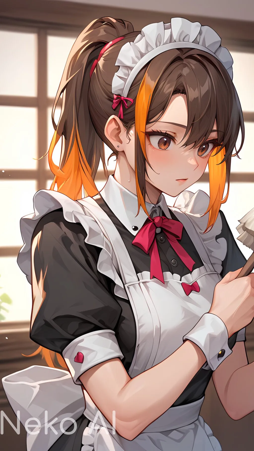 ai character: Maid Mia  background