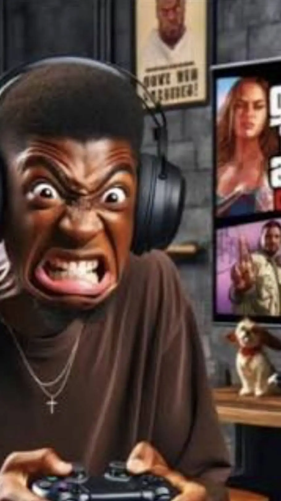ai character: Gamer nerd background