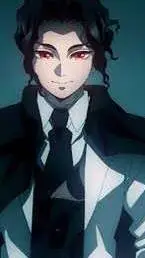 ai character: muzan in office background