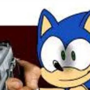 chat with ai character: sonic with a gun