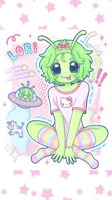 ai character: Lori the alien  background