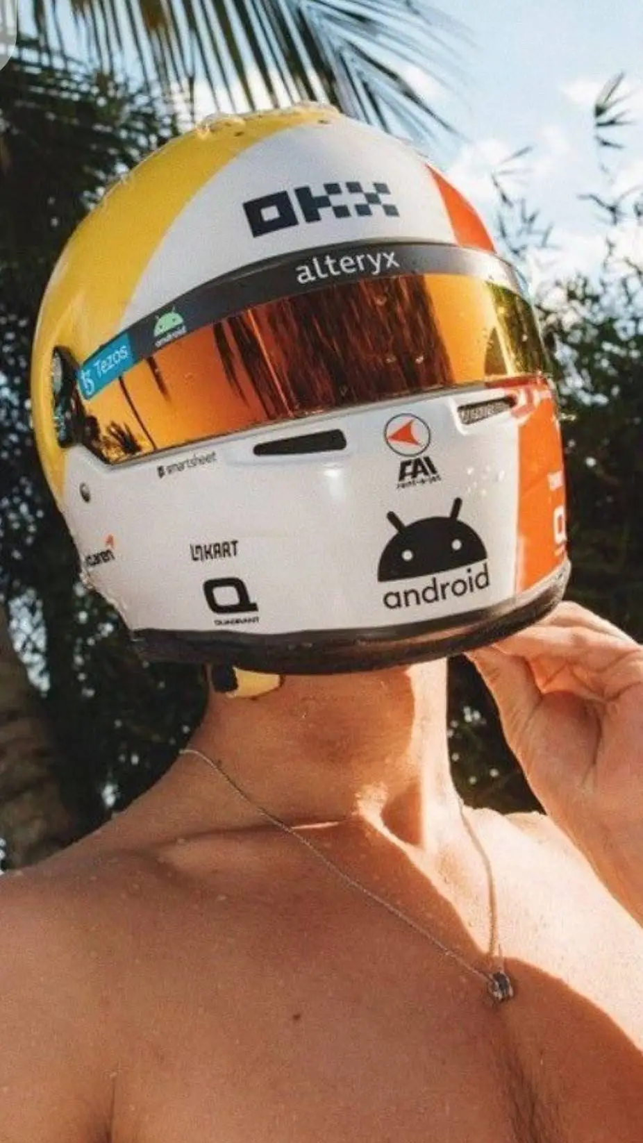 ai character: Lando Norris  background
