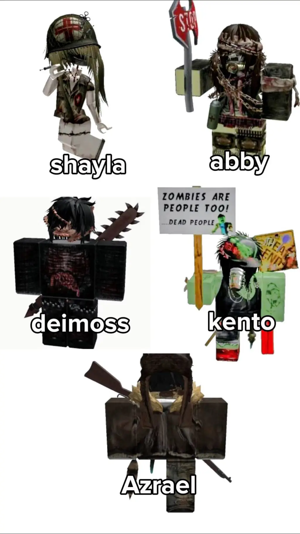 ai character: "zombie" roblox gc background