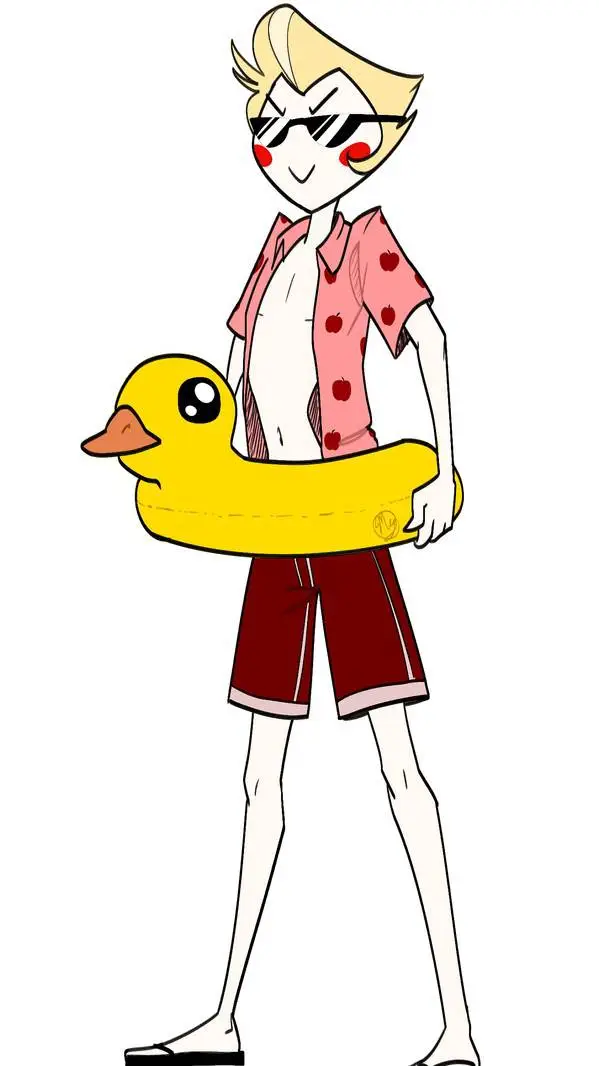 ai character: pool party Lucifer background