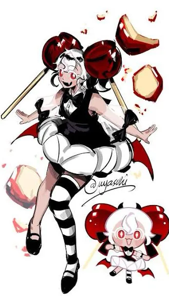ai character: Candy apple cookie background