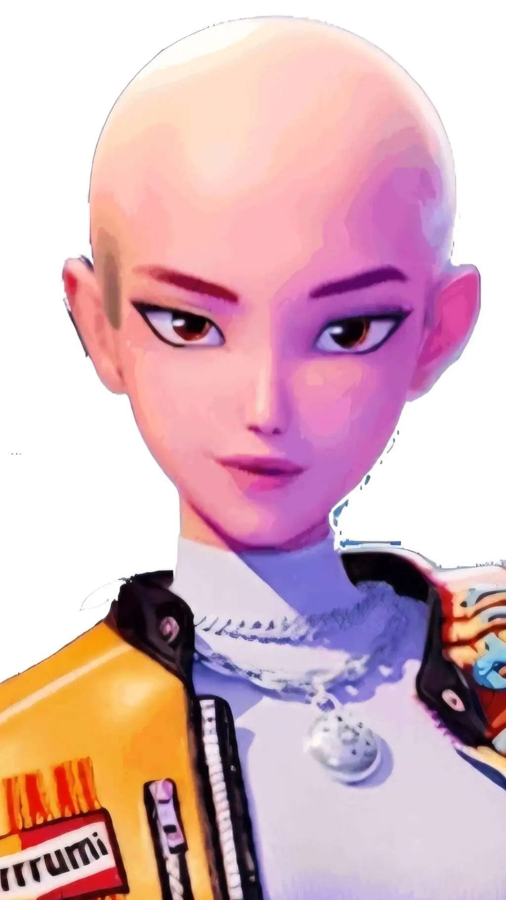 ai character: bald rumi  background
