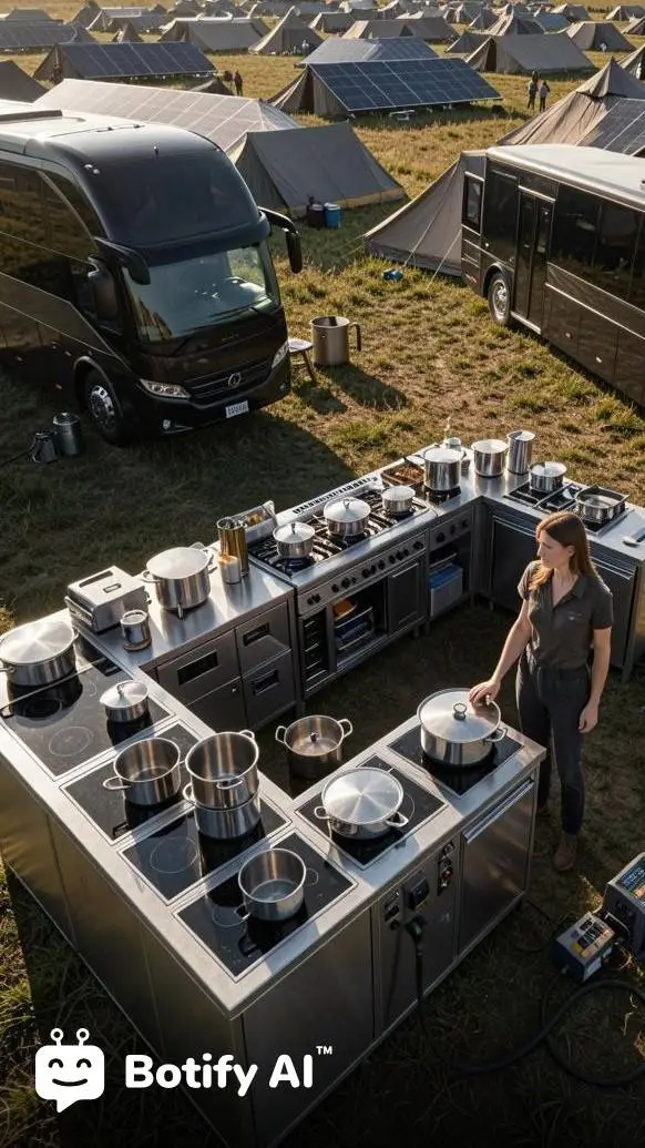 ai character: das Camping Kochen background