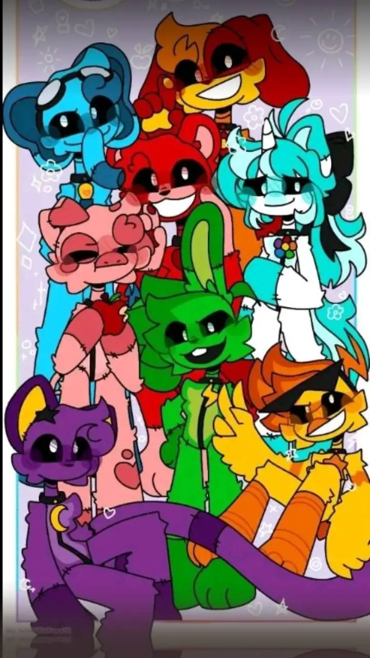 ai character: smiling critters background