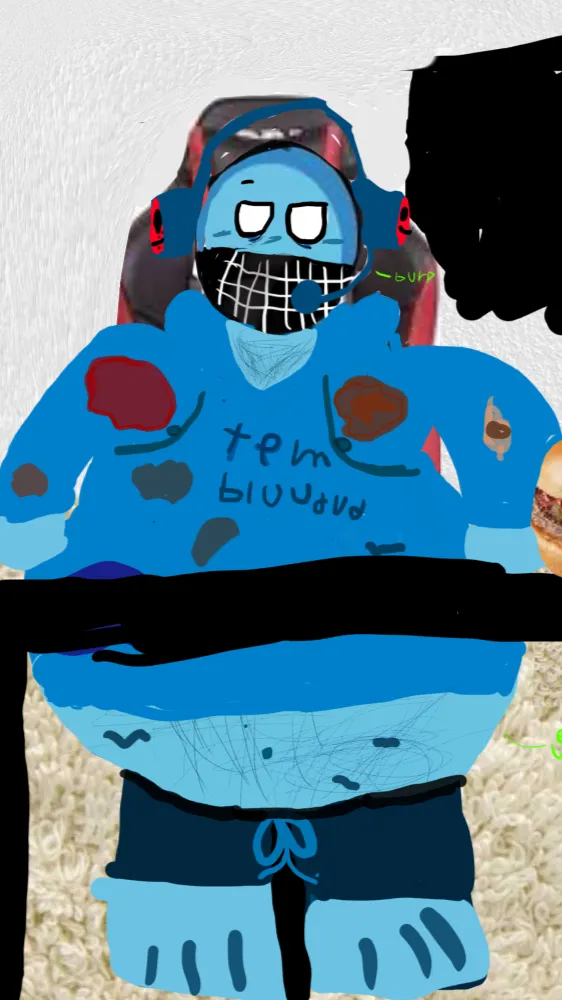 ai character: Fat bluudud2 background