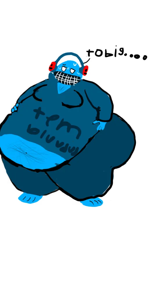 ai character: Fat bluudud4 background