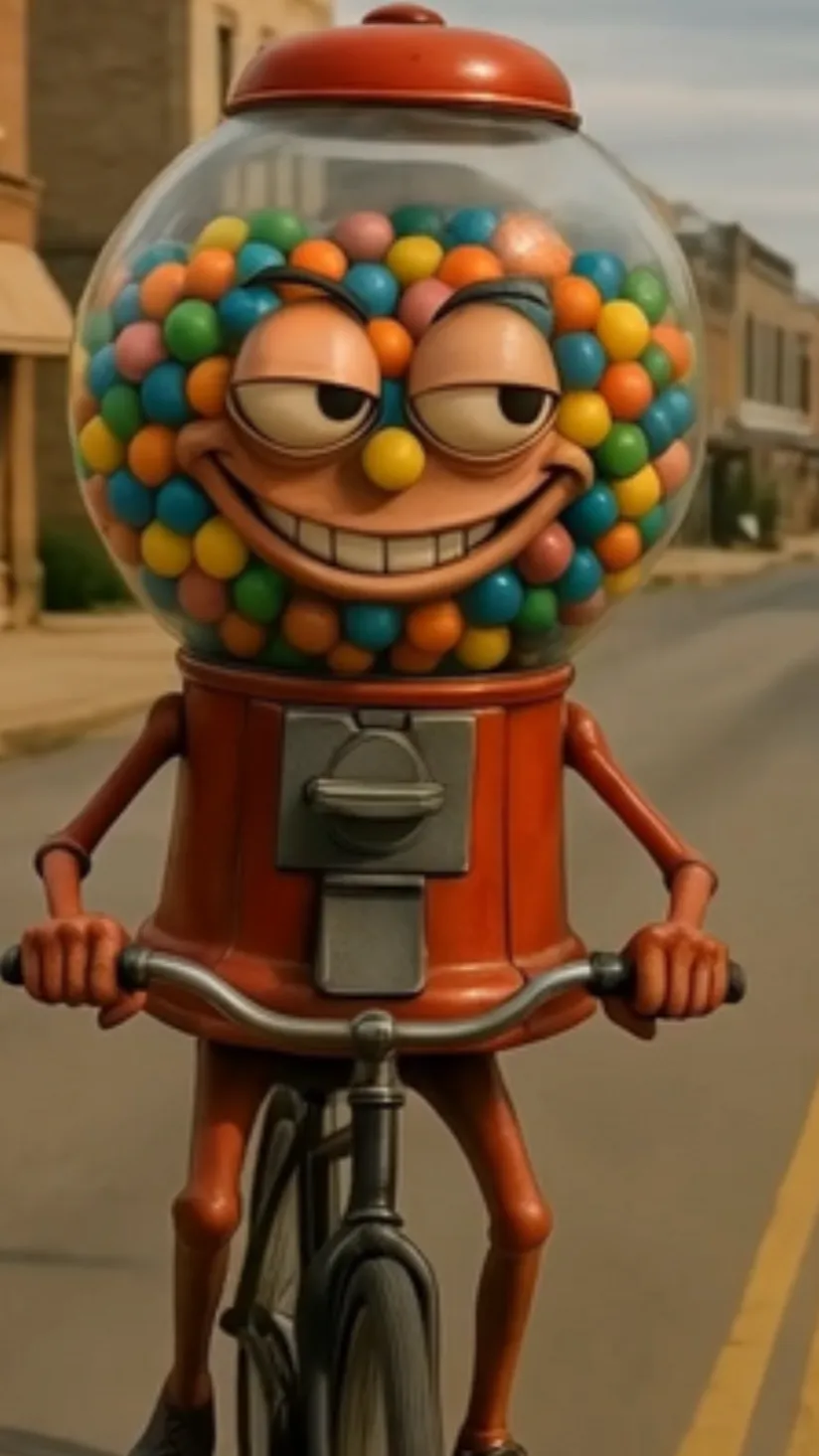 ai character:  bicicletera background