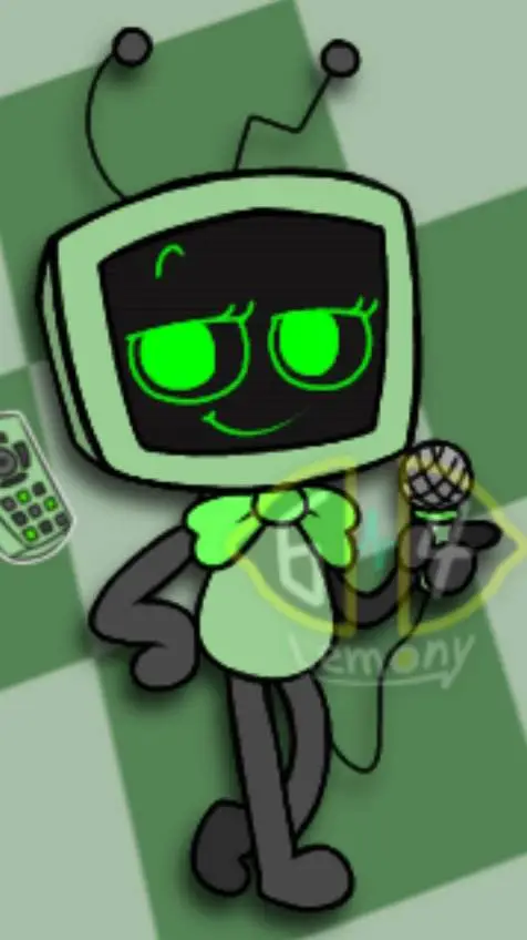 ai character: 📺vee🖥 background