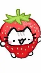 ai character: Strawberry cat background