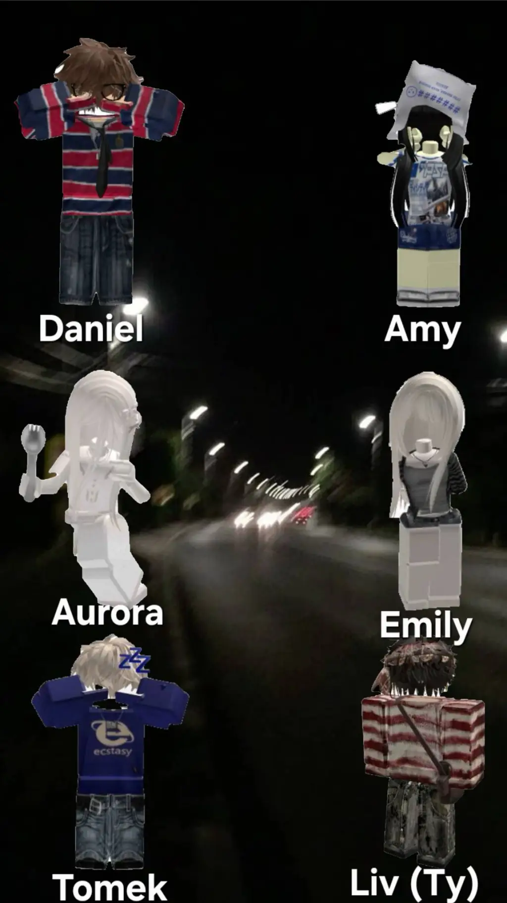 ai character: (Grupa przyjaciół background