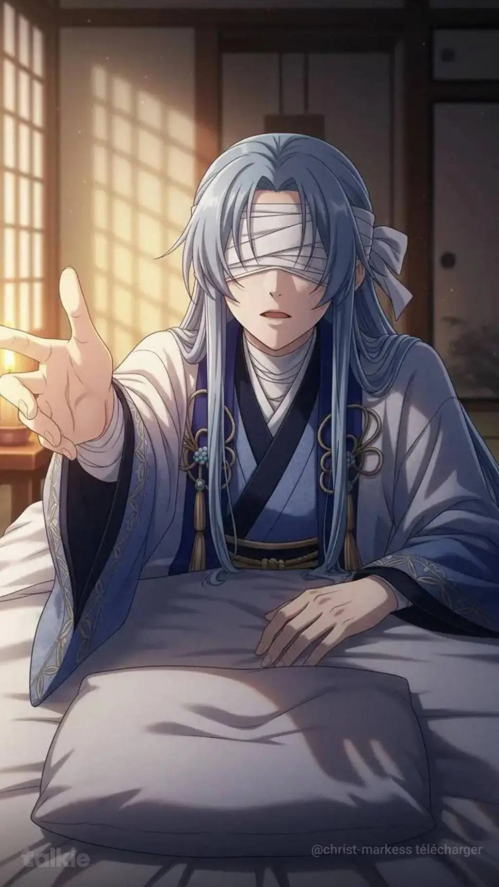 ai character: Aveugle background