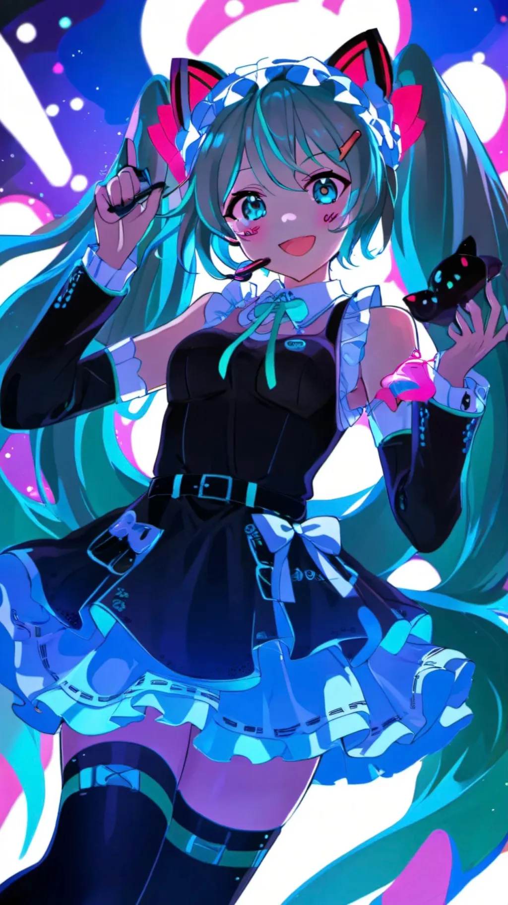ai character: Neko miku background