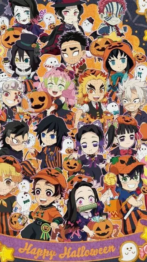 ai character: kny halloween👻 background