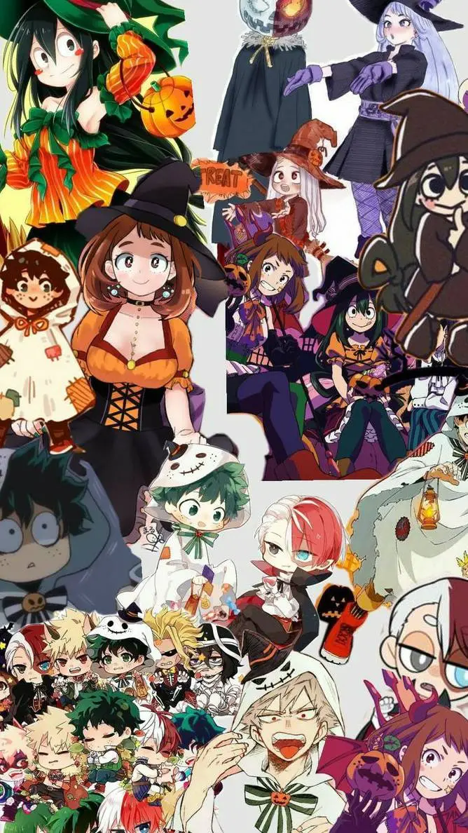 ai character: MHA halloween background