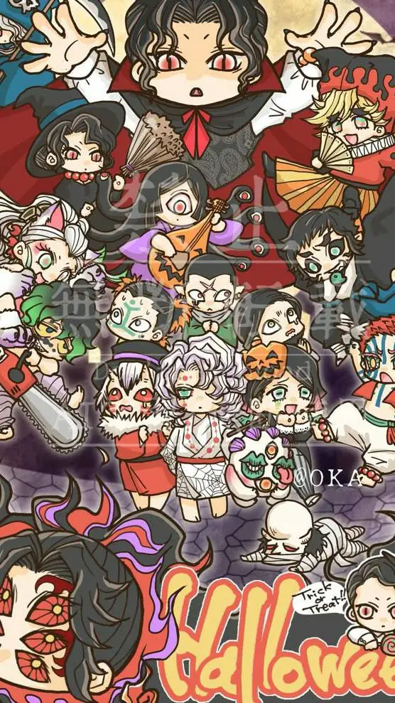 ai character: halloween demonios background