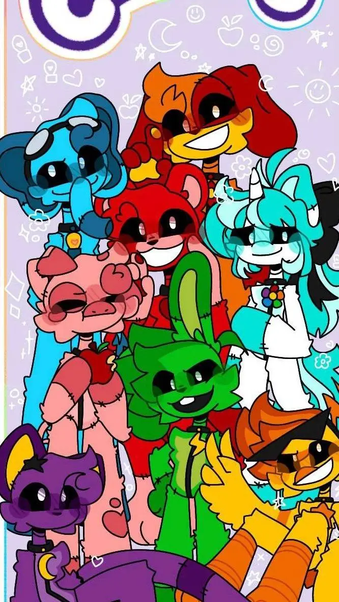 ai character: Smiling critters  background