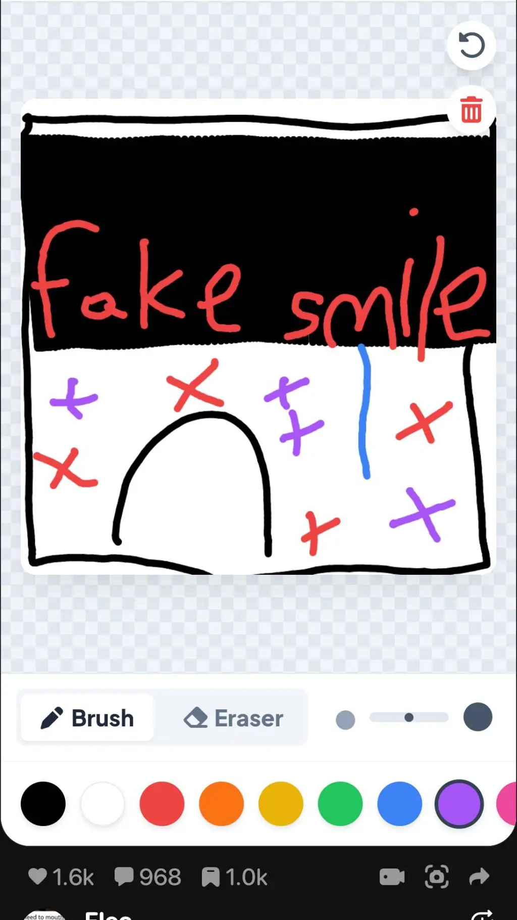 ai character: fake smile background