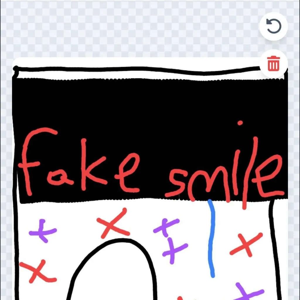 chat with ai character: fake smile