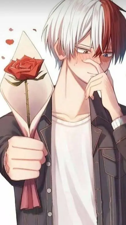 ai character:  todoroki 🤍❤️ background
