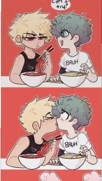 ai character: bakudeku 🧡💚 background