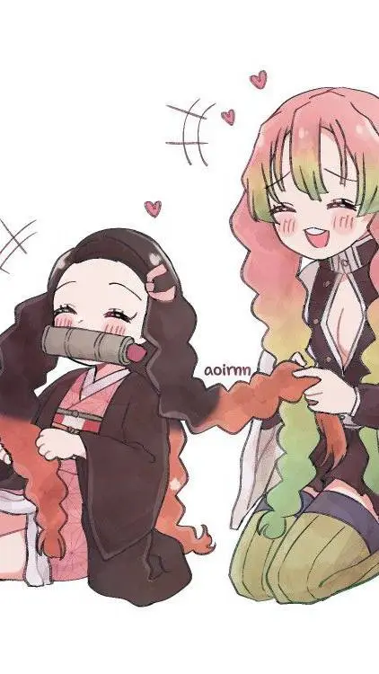 ai character: mitsuri and nezuko background