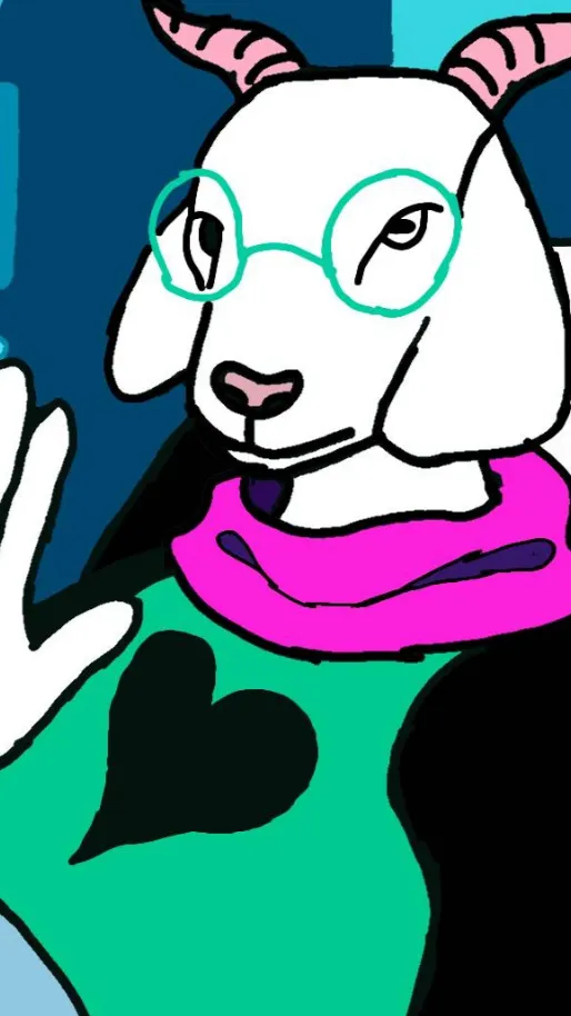 ai character: Ralsei again background
