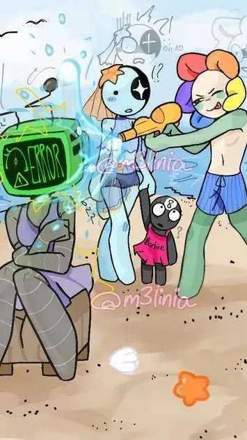ai character: DW at the pool! background